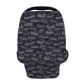 Navy Doodle Sandwich Pattern Print Baby Seat Cover