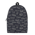 Navy Doodle Sandwich Pattern Print School Backpack