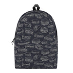 Navy Doodle Sandwich Pattern Print Backpack