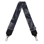 Navy Doodle Sandwich Pattern Print Bag Strap