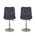 Navy Doodle Sandwich Pattern Print Bar Stool Covers