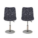 Navy Doodle Sandwich Pattern Print Bar Stool Covers