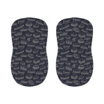 Navy Doodle Sandwich Pattern Print Bar Stool Covers