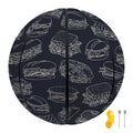 Navy Doodle Sandwich Pattern Print Basketball