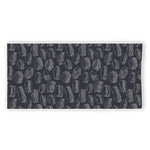 Navy Doodle Sandwich Pattern Print Beach Towel