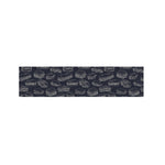 Navy Doodle Sandwich Pattern Print Bed Runner