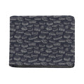 Navy Doodle Sandwich Pattern Print Bifold Wallet