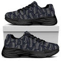 Navy Doodle Sandwich Pattern Print Black Chunky Shoes
