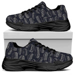 Navy Doodle Sandwich Pattern Print Black Chunky Shoes