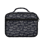 Navy Doodle Sandwich Pattern Print Briefcase Bible Bag