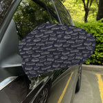Navy Doodle Sandwich Pattern Print Car Side Mirror Covers