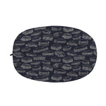 Navy Doodle Sandwich Pattern Print Car Side Mirror Covers