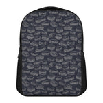 Navy Doodle Sandwich Pattern Print Casual Backpack