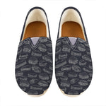 Navy Doodle Sandwich Pattern Print Casual Shoes