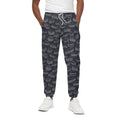 Navy Doodle Sandwich Pattern Print Cotton Sweatpants