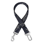 Navy Doodle Sandwich Pattern Print Dog Seat Belt