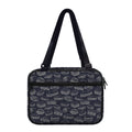 Navy Doodle Sandwich Pattern Print Double Strap Bible Bag