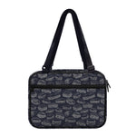 Navy Doodle Sandwich Pattern Print Double Strap Bible Bag