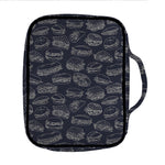 Navy Doodle Sandwich Pattern Print Front Pocket Bible Bag