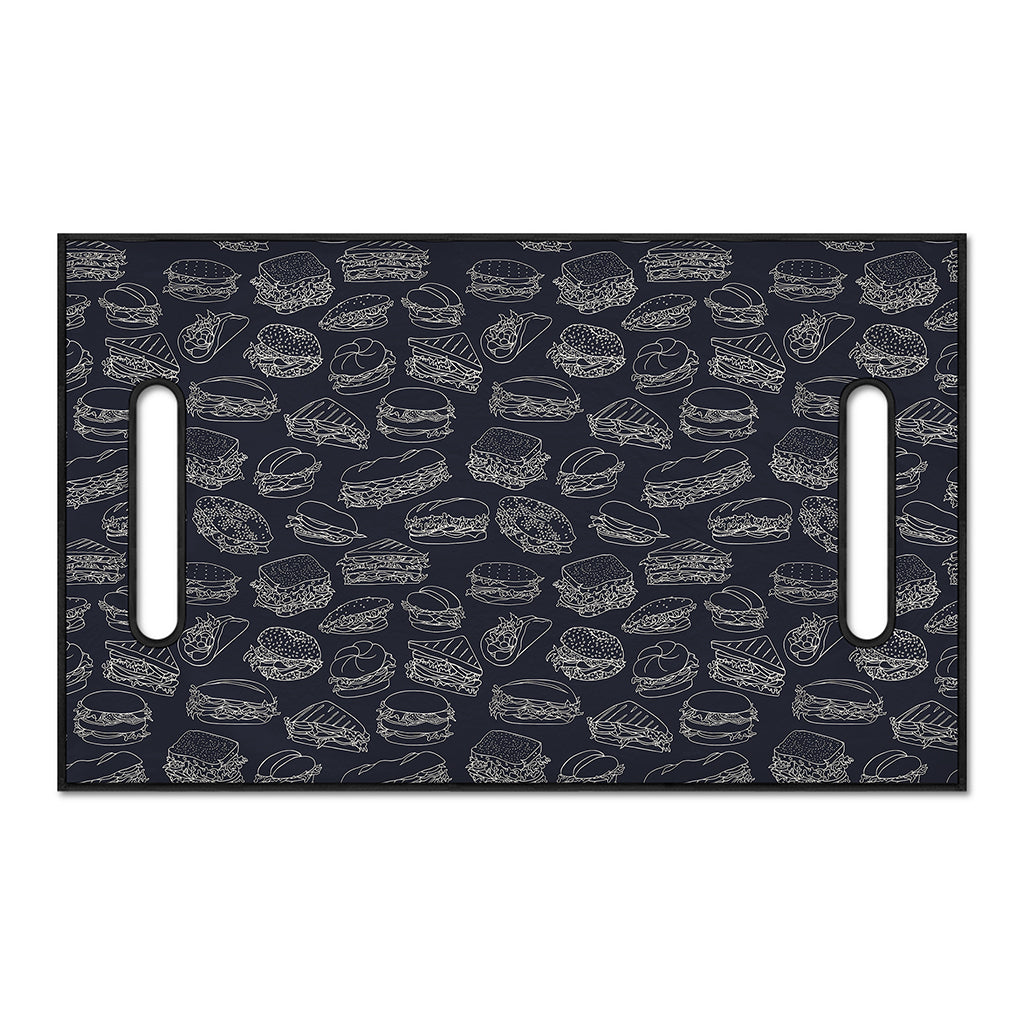 Navy Doodle Sandwich Pattern Print Golf Cart Seat Cover