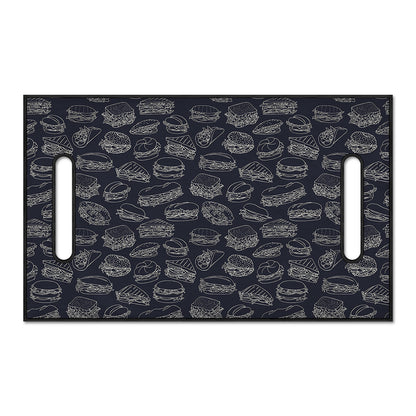 Navy Doodle Sandwich Pattern Print Golf Cart Seat Cover