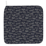 Navy Doodle Sandwich Pattern Print Hand Towel