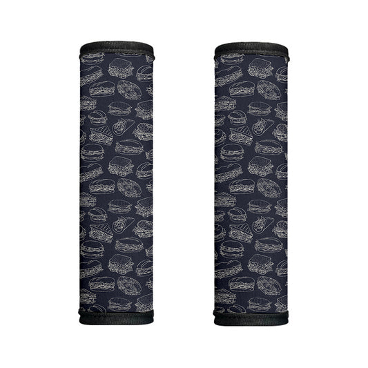Navy Doodle Sandwich Pattern Print Handle Covers