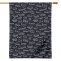 Navy Doodle Sandwich Pattern Print House Flag