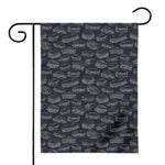 Navy Doodle Sandwich Pattern Print House Flag