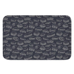 Navy Doodle Sandwich Pattern Print Indoor Door Mat