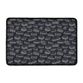 Navy Doodle Sandwich Pattern Print Kitchen Mat
