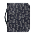 Navy Doodle Sandwich Pattern Print Leather Bible Cover