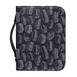 Navy Doodle Sandwich Pattern Print Leather Bible Cover