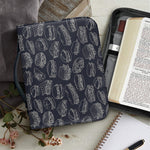 Navy Doodle Sandwich Pattern Print Leather Bible Cover