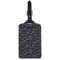 Navy Doodle Sandwich Pattern Print Luggage Tag