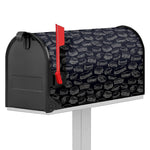 Navy Doodle Sandwich Pattern Print Mailbox Cover