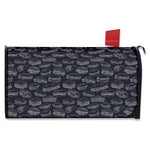 Navy Doodle Sandwich Pattern Print Mailbox Cover