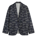 Navy Doodle Sandwich Pattern Print Men's Blazer