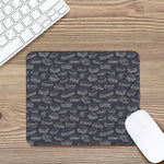 Navy Doodle Sandwich Pattern Print Mouse Pad