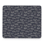 Navy Doodle Sandwich Pattern Print Mouse Pad