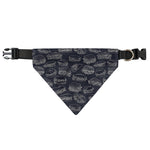 Navy Doodle Sandwich Pattern Print Over The Collar Dog Bandana