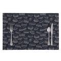 Navy Doodle Sandwich Pattern Print Placemat