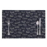 Navy Doodle Sandwich Pattern Print Placemat