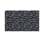 Navy Doodle Sandwich Pattern Print Polyester Flag