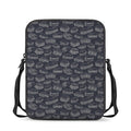 Navy Doodle Sandwich Pattern Print Rectangular Crossbody Bag