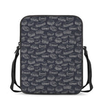 Navy Doodle Sandwich Pattern Print Rectangular Crossbody Bag