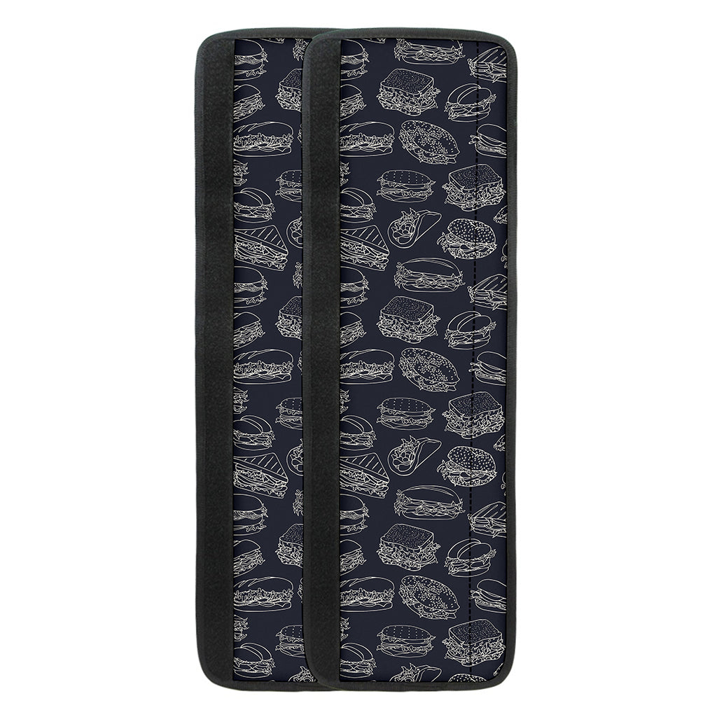 Navy Doodle Sandwich Pattern Print Refrigerator Handle Covers
