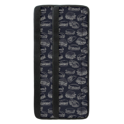 Navy Doodle Sandwich Pattern Print Refrigerator Handle Covers