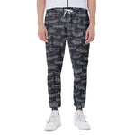 Navy Doodle Sandwich Pattern Print Scuba Joggers