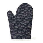 Navy Doodle Sandwich Pattern Print Single Oven Mitt
